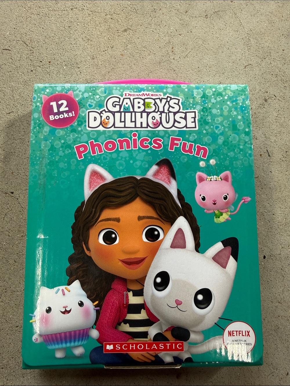 Scholastic Gabby’s Dollhouse Phonics Fun Book Set - Teal/Pink
